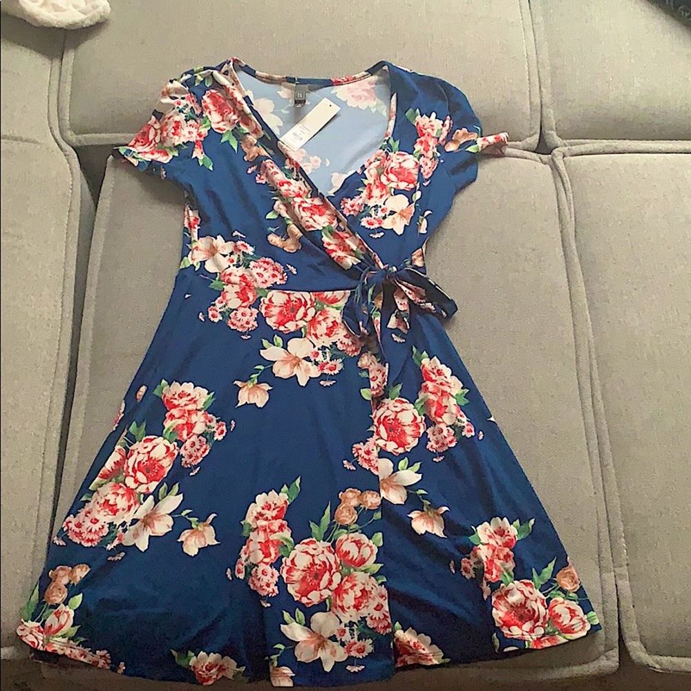 Navy Floral Mini Dress